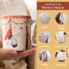 imageMaison d Hermine Coffee Mug with Handles Fine Bone China Pack of Two Coffee Mug for Hot Beverages Cappuccino Latte Home Restaurant Perfect for Men ampamp Women Holly Time 15 Ounce8  Ibiza  Beige  Feather