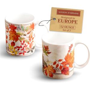 imageMaison d Hermine Coffee Mug with Handles Fine Bone China Pack of Two Coffee Mug for Hot Beverages Cappuccino Latte Home Restaurant Perfect for Men ampamp Women Holly Time 15 Ounce6  Amarante