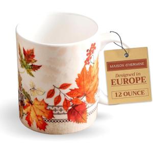 imageMaison d Hermine Coffee Mug with Handles Fine Bone China Pack of Two Coffee Mug for Hot Beverages Cappuccino Latte Home Restaurant Perfect for Men ampamp Women Holly Time 15 Ounce6  Amarante  Charmille