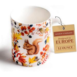 imageMaison d Hermine Coffee Mug with Handles Fine Bone China Pack of Two Coffee Mug for Hot Beverages Cappuccino Latte Home Restaurant Perfect for Men ampamp Women Holly Time 15 Ounce7  SousBois  Foret