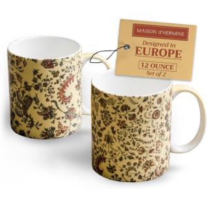 imageMaison d Hermine Coffee Mug with Handles Fine Bone China Pack of Two Coffee Mug for Hot Beverages Cappuccino Latte Home Restaurant Perfect for Men ampamp Women Holly Time 15 Ounce10  Lakshmi