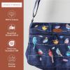 imageMaison d Hermine Cross Body Bag Cotton Adjustable Shoulder Strap Hand Bag Tote purse with Zippered ampamp Slip Pockets12  Birdies on Wire