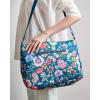 imageMaison d Hermine Cross Body Bag Cotton Adjustable Shoulder Strap Hand Bag Tote purse with Zippered ampamp Slip Pockets13  Happy Florals  Blue