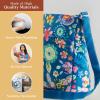 imageMaison d Hermine Cross Body Bag Cotton Adjustable Shoulder Strap Hand Bag Tote purse with Zippered ampamp Slip Pockets13  Happy Florals  Blue