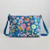 imageMaison d Hermine Cross Body Bag Cotton Adjustable Shoulder Strap Hand Bag Tote purse with Zippered ampamp Slip Pockets13  Happy Florals  Blue