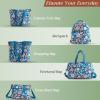 imageMaison d Hermine Cross Body Bag Cotton Adjustable Shoulder Strap Hand Bag Tote purse with Zippered ampamp Slip Pockets13  Happy Florals  Blue