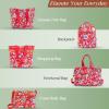 imageMaison d Hermine Cross Body Bag Cotton Adjustable Shoulder Strap Hand Bag Tote purse with Zippered ampamp Slip Pockets14  Happy Florals  Red