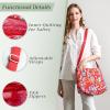 imageMaison d Hermine Cross Body Bag Cotton Adjustable Shoulder Strap Hand Bag Tote purse with Zippered ampamp Slip Pockets14  Happy Florals  Red