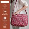 imageMaison d Hermine Cross Body Bag Cotton Adjustable Shoulder Strap Hand Bag Tote purse with Zippered ampamp Slip Pockets15  Surya  Maroon