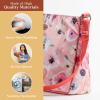 imageMaison d Hermine Cross Body Bag Cotton Adjustable Shoulder Strap Hand Bag Tote purse with Zippered ampamp Slip Pockets19  Pale Garden
