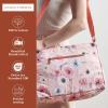 imageMaison d Hermine Cross Body Bag Cotton Adjustable Shoulder Strap Hand Bag Tote purse with Zippered ampamp Slip Pockets19  Pale Garden