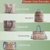 imageMaison d Hermine Cross Body Bag Cotton Adjustable Shoulder Strap Hand Bag Tote purse with Zippered ampamp Slip Pockets24  Ikat  Ikatan