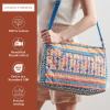 imageMaison d Hermine Cross Body Bag Cotton Adjustable Shoulder Strap Hand Bag Tote purse with Zippered ampamp Slip Pockets24  Ikat  Ikatan
