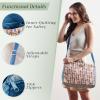 imageMaison d Hermine Cross Body Bag Cotton Adjustable Shoulder Strap Hand Bag Tote purse with Zippered ampamp Slip Pockets27  Ikat  Dikat