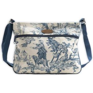 imageMaison d Hermine Cross Body Bag Cotton Adjustable Shoulder Strap Hand Bag Tote purse with Zippered ampamp Slip Pockets01  the Miller  Blue
