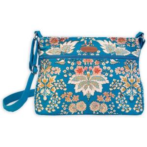imageMaison d Hermine Cross Body Bag Cotton Adjustable Shoulder Strap Hand Bag Tote purse with Zippered ampamp Slip Pockets16  Marquise  Blue