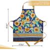 imageMaison dHermine 100 Cotton Apron for women with Pocket Kitchen Chef Apron for Men Easter decorations Cooking Baking GardenSunflower Days