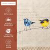 imageMaison dHermine Placemats Set of 4 100 Cotton Washable Cloth Place mats Home Kitchen Wedding Restaurant Buffet Party  Easter Decorations SpringSummer Chardon 13quot x 19quot05  Birdies on Wire