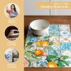 imageMaison dHermine Placemats Set of 4 100 Cotton Washable Cloth Place mats Home Kitchen Wedding Restaurant Buffet Party  Easter Decorations SpringSummer Chardon 13quot x 19quot14  Agrume