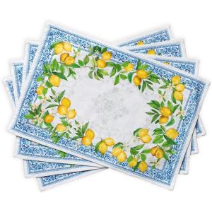 imageMaison dHermine Placemats Set of 4 100 Cotton Washable Cloth Place mats Home Kitchen Wedding Restaurant Buffet Party  Easter Decorations SpringSummer Chardon 13quot x 19quot31  Cedrat