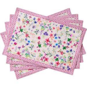 imageMaison dHermine Placemats Set of 4 100 Cotton Washable Cloth Place mats Home Kitchen Wedding Restaurant Buffet Party  Easter Decorations SpringSummer Chardon 13quot x 19quot28  Chardon