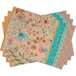 imageMaison dHermine Placemats Set of 4 100 Cotton Washable Cloth Place mats Home Kitchen Wedding Restaurant Buffet Party  Easter Decorations SpringSummer Chardon 13quot x 19quot27  Luxury Loft  Peach