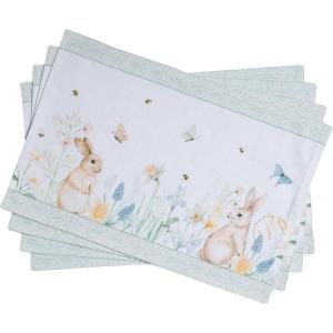 imageMaison dHermine Placemats Set of 4 100 Cotton Washable Cloth Place mats Home Kitchen Wedding Restaurant Buffet Party  Easter Decorations SpringSummer Chardon 13quot x 19quot29  Easter Dew