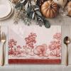 imageMaison d Hermine Placemats 100 Cotton Set of 4 Dinner Placemat Decorative Washable Cloth Placemat Dining Buffet Parties ampamp Camping Kalahari  ThanksgivingChristmas29  Holy Jouy  Brown