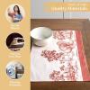 imageMaison d Hermine Placemats 100 Cotton Set of 4 Dinner Placemat Decorative Washable Cloth Placemat Dining Buffet Parties ampamp Camping Kalahari  ThanksgivingChristmas29  Holy Jouy  Brown
