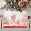 imageMaison d Hermine Placemats 100 Cotton Set of 4 Dinner Placemat Decorative Washable Cloth Placemat Dining Buffet Parties ampamp Camping Kalahari  ThanksgivingChristmas22  Holy Jouy  Red