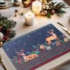 imageMaison d Hermine Placemats 100 Cotton Set of 4 Dinner Placemat Decorative Washable Cloth Placemat Dining Buffet Parties ampamp Camping Kalahari  ThanksgivingChristmas03  Christmas Joy