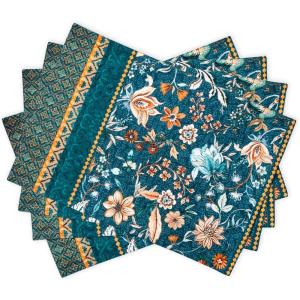 imageMaison d Hermine Placemats 100 Cotton Set of 4 Dinner Placemat Decorative Washable Cloth Placemat Dining Buffet Parties ampamp Camping Kalahari  ThanksgivingChristmas30  Luxury Loft  Dark Teal