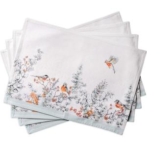 imageMaison d Hermine Placemats 100 Cotton Set of 4 Dinner Placemat Decorative Washable Cloth Placemat Dining Buffet Parties ampamp Camping Kalahari  ThanksgivingChristmas11  Whitish Shabby Chique