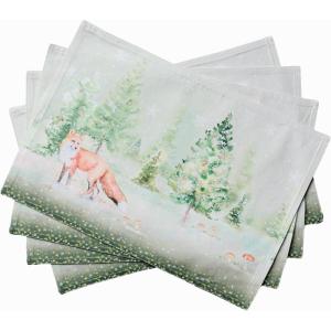 imageMaison d Hermine Placemats 100 Cotton Set of 4 Dinner Placemat Decorative Washable Cloth Placemat Dining Buffet Parties ampamp Camping Kalahari  ThanksgivingChristmas25  Winter Mornings