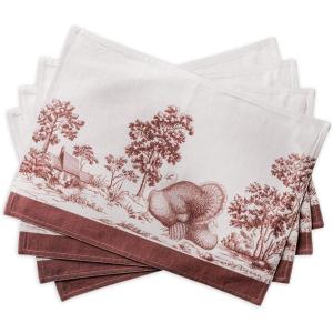 imageMaison d Hermine Placemats 100 Cotton Set of 4 Dinner Placemat Decorative Washable Cloth Placemat Dining Buffet Parties ampamp Camping Kalahari  ThanksgivingChristmas29  Holy Jouy  Brown