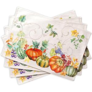 imageMaison d Hermine Placemats 100 Cotton Set of 4 Dinner Placemat Decorative Washable Cloth Placemat Dining Buffet Parties ampamp Camping Kalahari  ThanksgivingChristmas18  Lumina