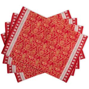 imageMaison d Hermine Placemats 100 Cotton Set of 4 Dinner Placemat Decorative Washable Cloth Placemat Dining Buffet Parties ampamp Camping Kalahari  ThanksgivingChristmas28  Sofia