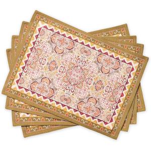 imageMaison d Hermine Placemats 100 Cotton Set of 4 Dinner Placemat Decorative Washable Cloth Placemat Dining Buffet Parties ampamp Camping Kalahari  ThanksgivingChristmas16  Damask
