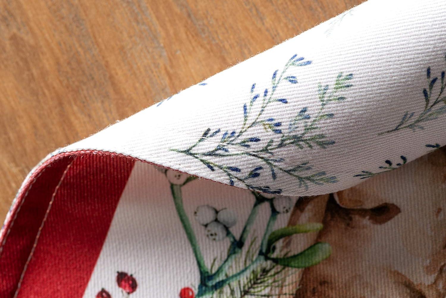 imageMaison d Hermine Placemat 100 Cotton Decorative Placemats Washable Cloth Placemats Home Wedding Restaurant Party ampamp Camping Potiron  ThanksgivingChristmas Set of 404  Holly Time