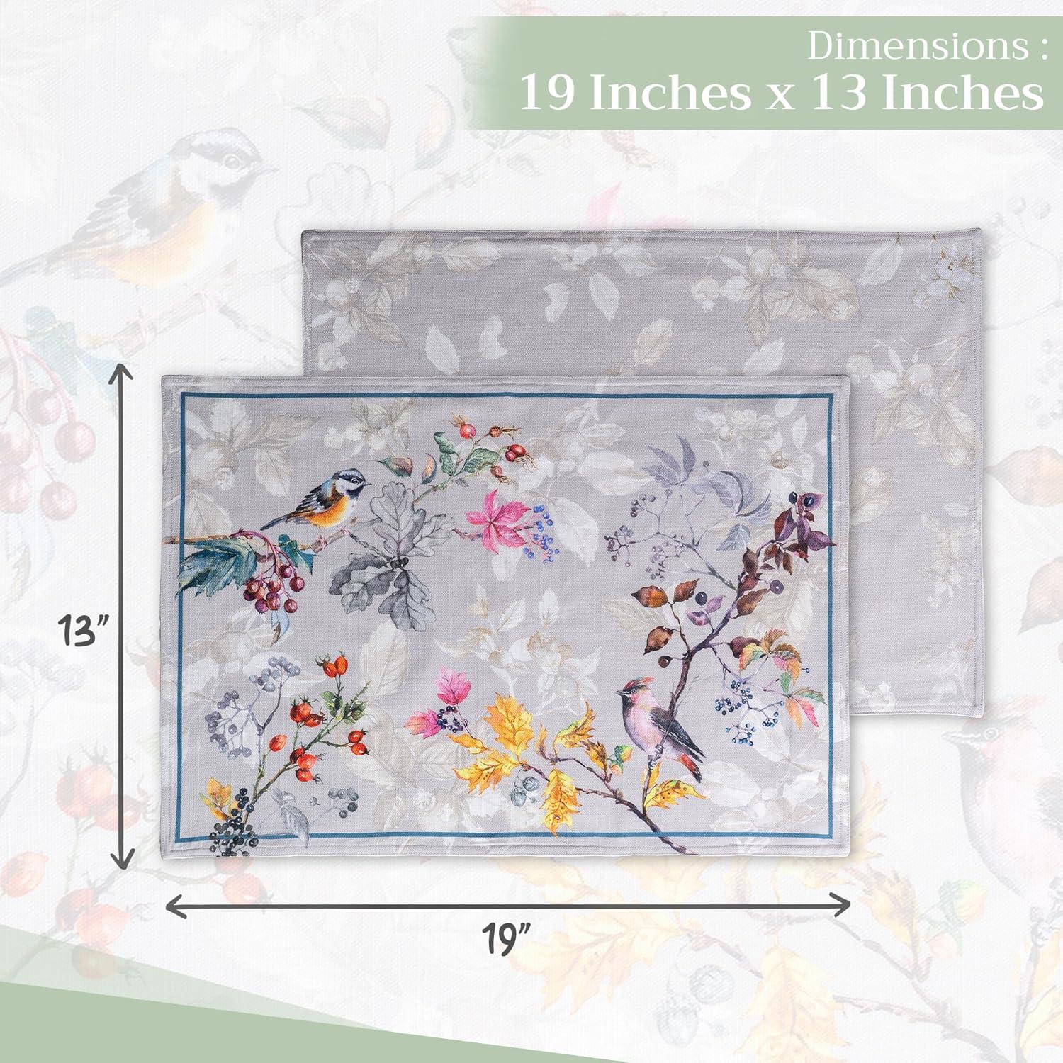 imageMaison d Hermine Placemat 100 Cotton Decorative Placemats Washable Cloth Placemats Home Wedding Restaurant Party ampamp Camping Potiron  ThanksgivingChristmas Set of 410  Equinoxe  Grey