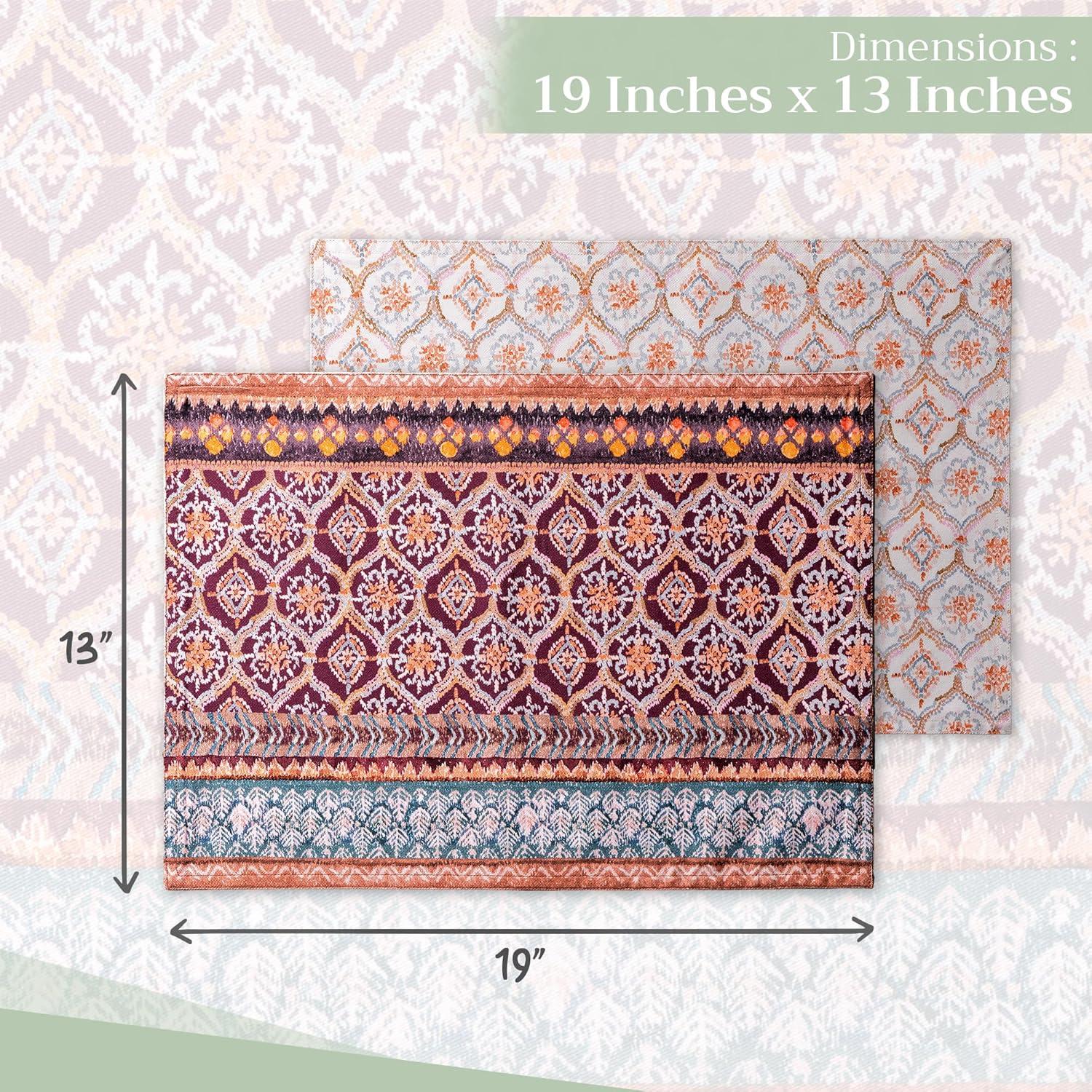 imageMaison d Hermine Placemat 100 Cotton Decorative Placemats Washable Cloth Placemats Home Wedding Restaurant Party ampamp Camping Potiron  ThanksgivingChristmas Set of 422  Fair Isle