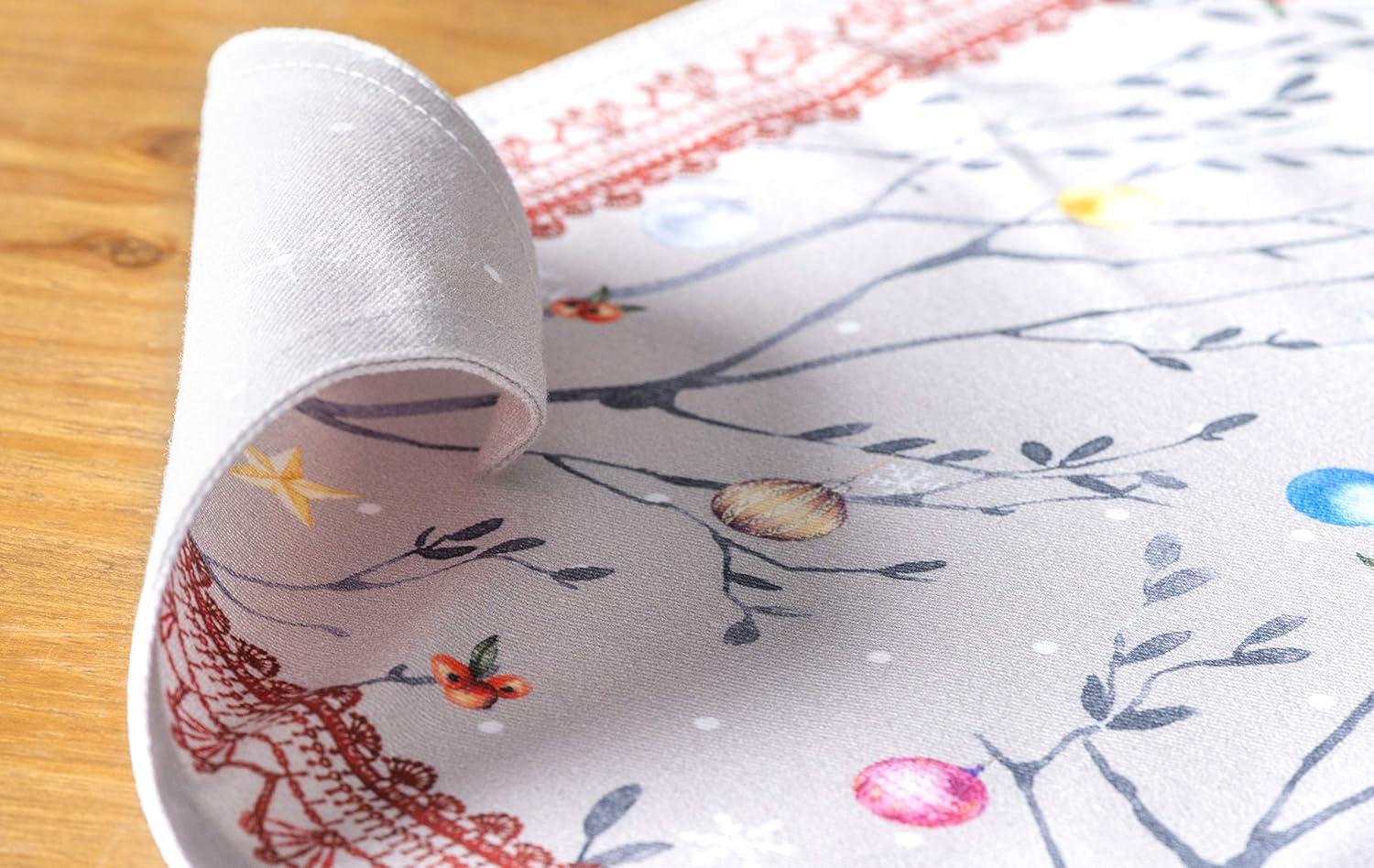 imageMaison d Hermine Placemat 100 Cotton Decorative Placemats Washable Cloth Placemats Home Wedding Restaurant Party ampamp Camping Potiron  ThanksgivingChristmas Set of 407  Fairy Christmas