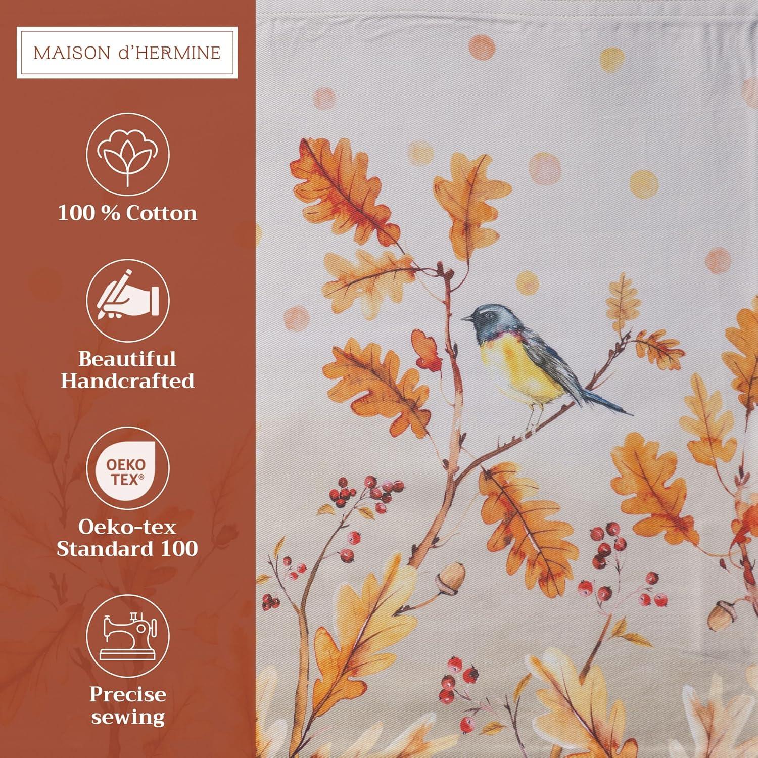 imageMaison d Hermine Placemat 100 Cotton Decorative Placemats Washable Cloth Placemats Home Wedding Restaurant Party ampamp Camping Potiron  ThanksgivingChristmas Set of 406  Oak Leaves