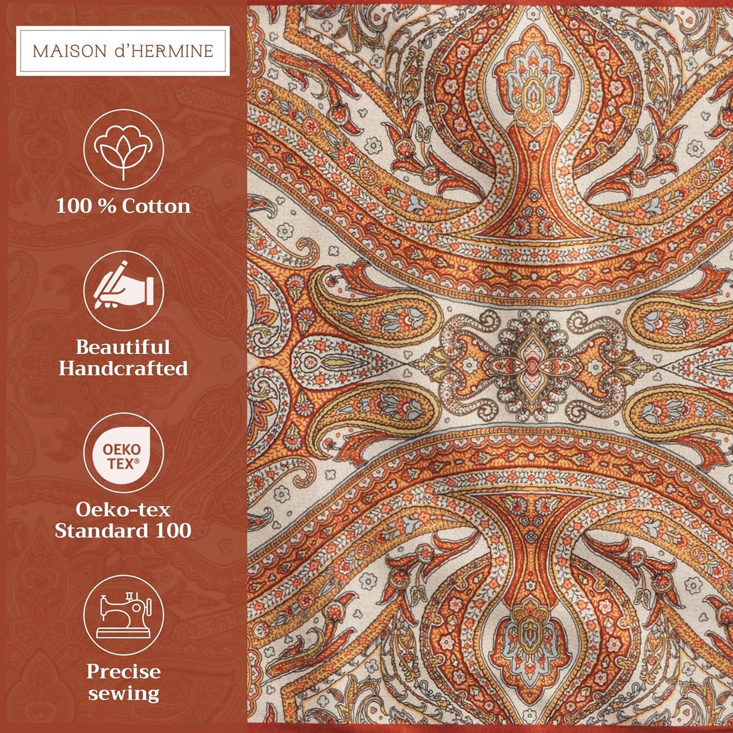 imageMaison d Hermine Placemat 100 Cotton Decorative Placemats Washable Cloth Placemats Home Wedding Restaurant Party ampamp Camping Potiron  ThanksgivingChristmas Set of 401  Kashmir Paisley