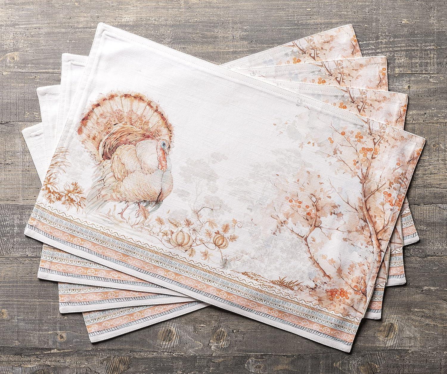 imageMaison d Hermine Placemat 100 Cotton Decorative Placemats Washable Cloth Placemats Home Wedding Restaurant Party ampamp Camping Potiron  ThanksgivingChristmas Set of 412  Giving Thanks