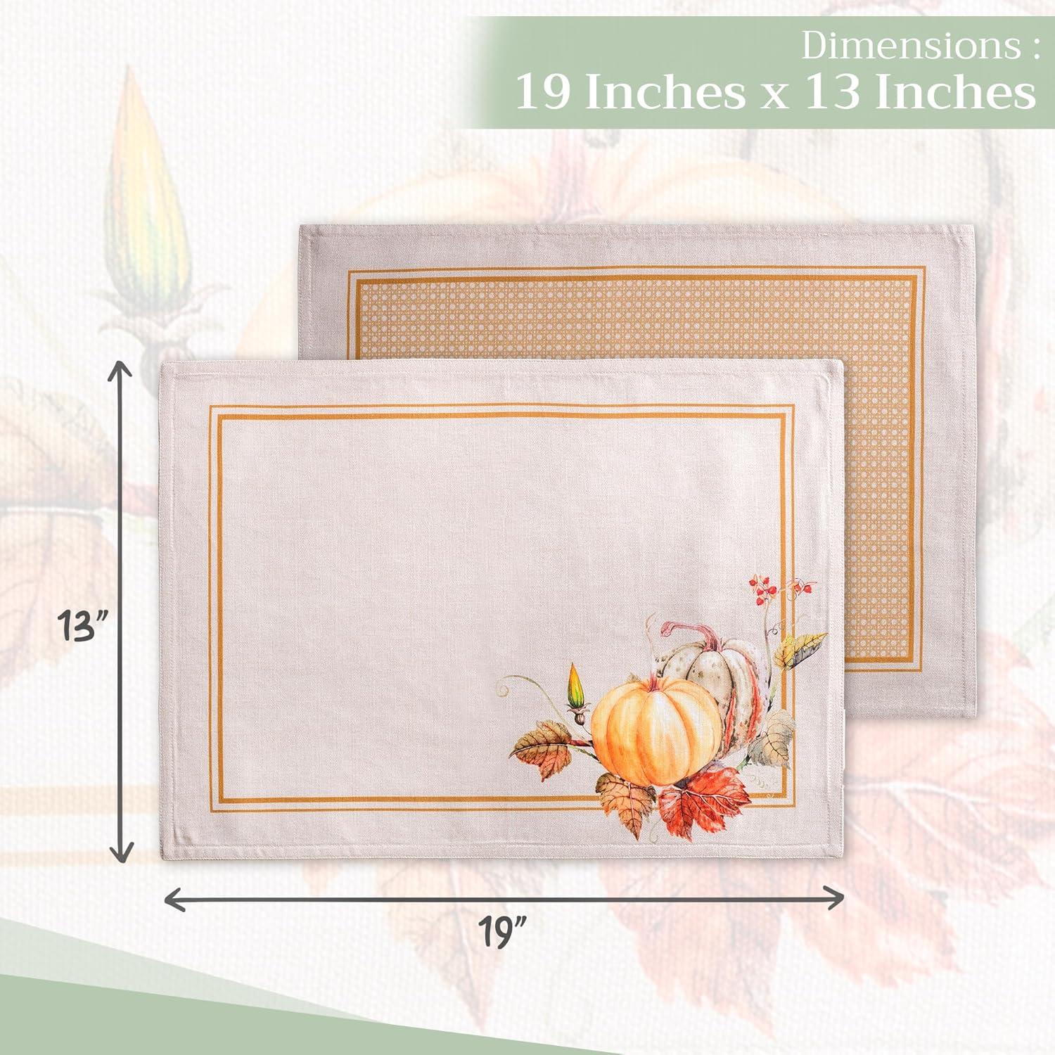 imageMaison d Hermine Placemat 100 Cotton Decorative Placemats Washable Cloth Placemats Home Wedding Restaurant Party ampamp Camping Potiron  ThanksgivingChristmas Set of 405  Potiron