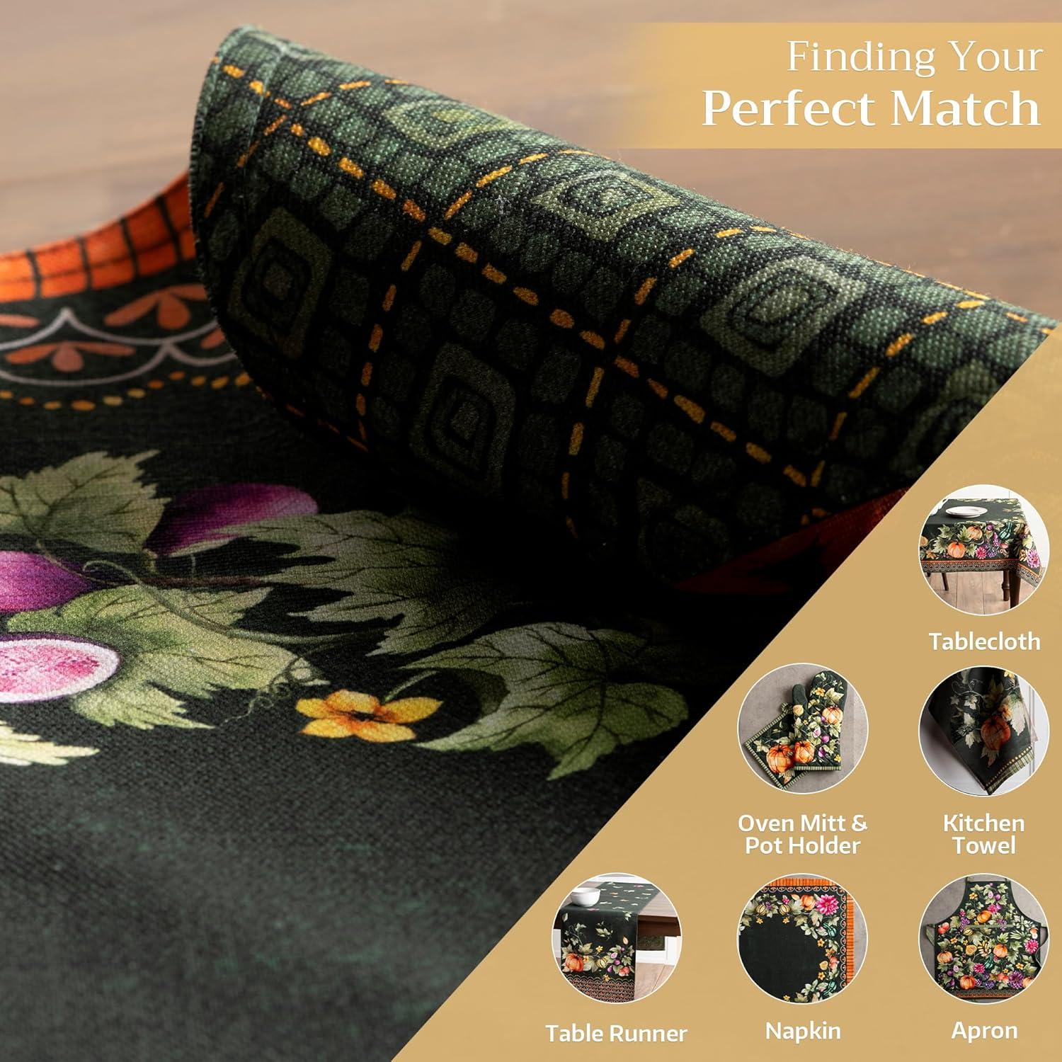 imageMaison d Hermine Placemat 100 Cotton Decorative Placemats Washable Cloth Placemats Home Wedding Restaurant Party ampamp Camping Potiron  ThanksgivingChristmas Set of 415  Pumpkin Garden  Dark Green