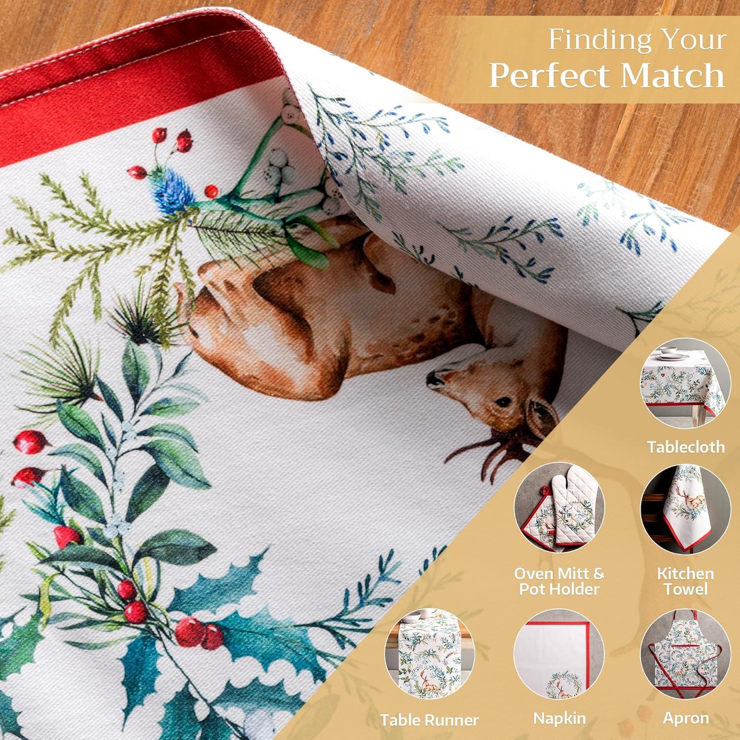 imageMaison d Hermine Placemat 100 Cotton Decorative Placemats Washable Cloth Placemats Home Wedding Restaurant Party ampamp Camping Potiron  ThanksgivingChristmas Set of 404  Holly Time