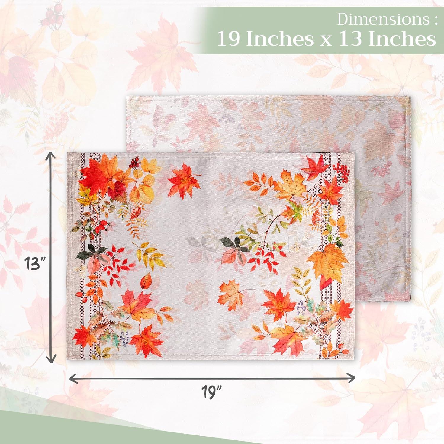 imageMaison d Hermine Placemat 100 Cotton Decorative Placemats Washable Cloth Placemats Home Wedding Restaurant Party ampamp Camping Potiron  ThanksgivingChristmas Set of 408  Amarante