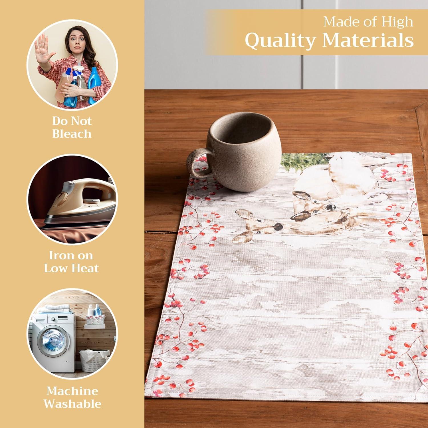 imageMaison d Hermine Placemat 100 Cotton Decorative Placemats Washable Cloth Placemats Home Wedding Restaurant Party ampamp Camping Potiron  ThanksgivingChristmas Set of 423  Amazonia